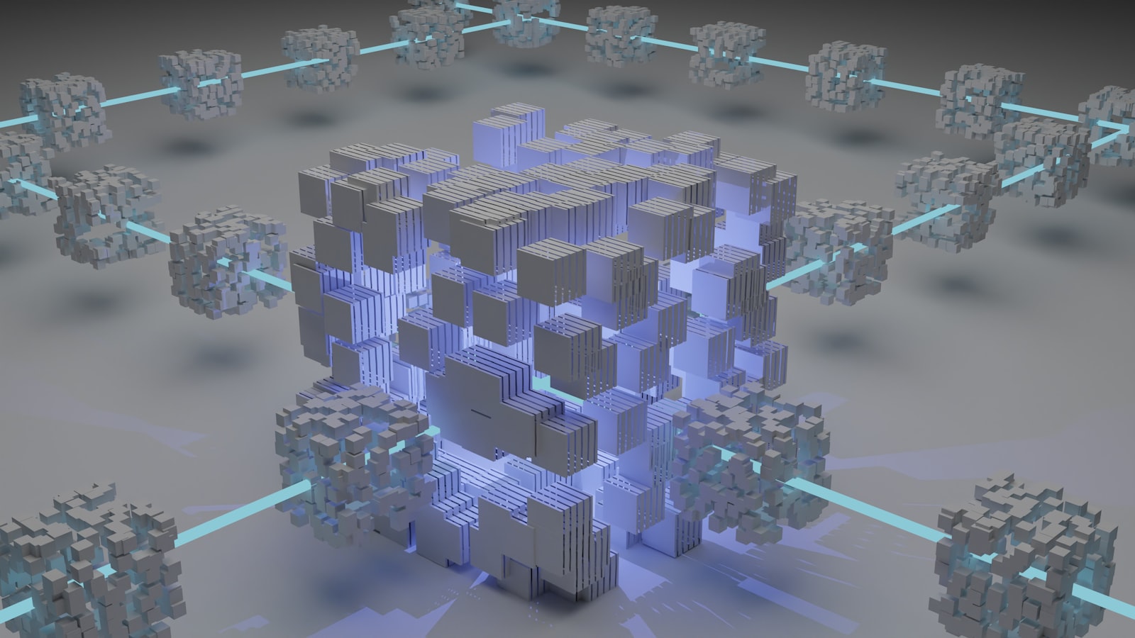 Abstract blockchain network render