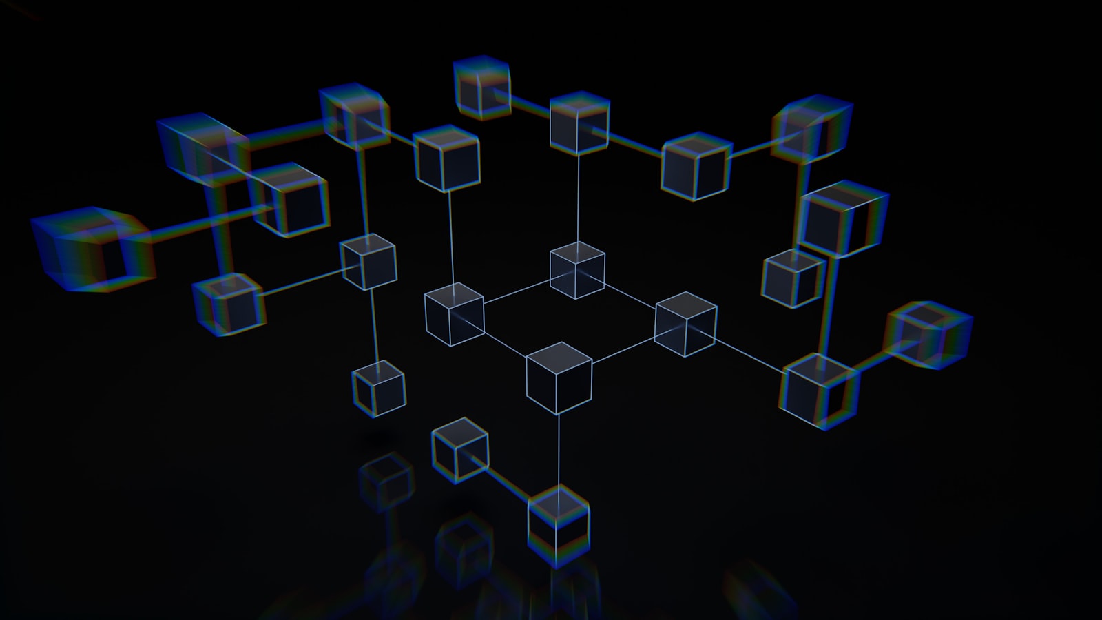 Abstract network of connected nodes, visualizing autonomous agent systems